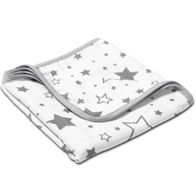 Paturica dubla de muselina 78x78 cm Kidizi Galaxy Grey, 100% bumbac