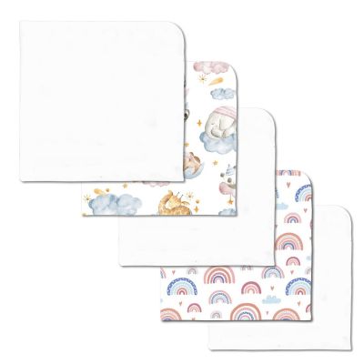 Set 3 paturici din flanel 78x78 cm Kidizi Wonderland, 100% bumbac