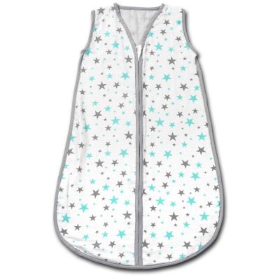 Sac de dormit copii de vara din muselina Kidizi Mint Stars 70 cm