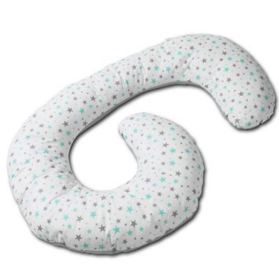 Perna gravide cu husa detasabila din bumbac, Kidizi Elisa Galaxy Mint, ofera suport spate, genunchi, burta