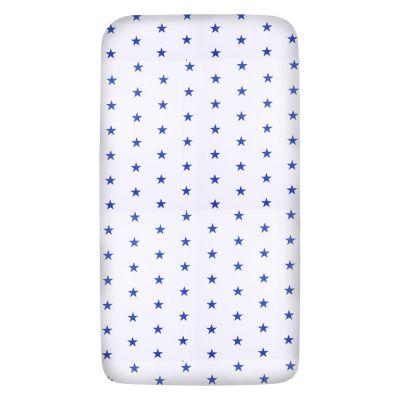 Cearceaf din bumbac cu elastic roata pentru patut 120x60 cm Kidizi Blue Stars