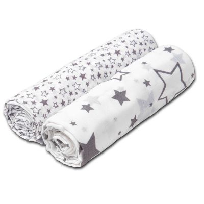 Set 2 paturici muselina 120x120 cm Kidizi Galaxy Grey, 100% bumbac