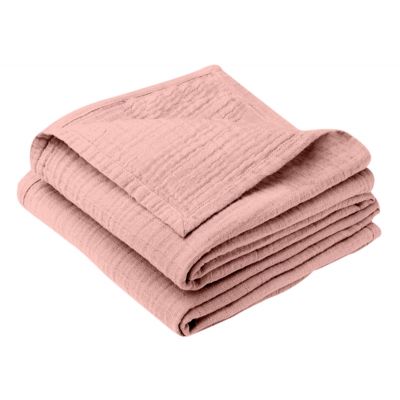 Paturica bebe de vara din muselina dubla 100x70 cm Kidizi Dark Pink