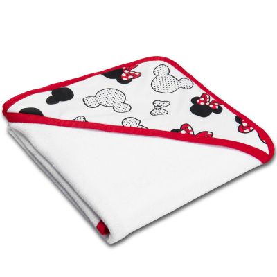 Prosop bebe din bumbac cu gluga 90x90 cm Kidizi Minnie