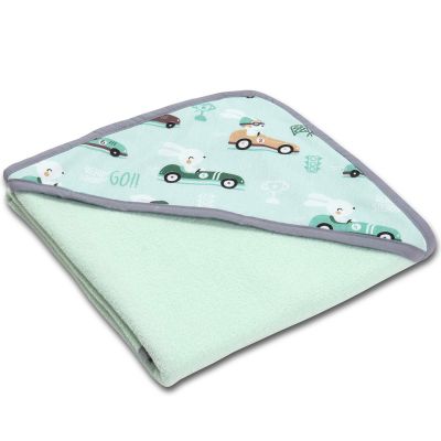 Prosop bebe din bumbac cu gluga 90x90 cm Kidizi Husty Rabbit