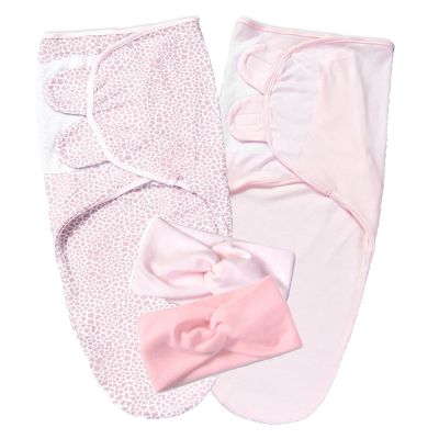 Set 2 sisteme de infasat reglabil din bumbac 0-3 luni Kidizi Animal Print, include bentite