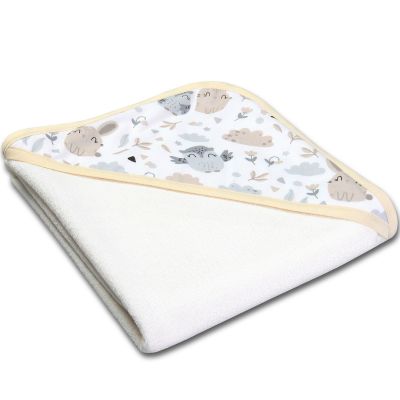 Prosop bebe din bumbac cu gluga 90x90 cm Kidizi Forest Friends