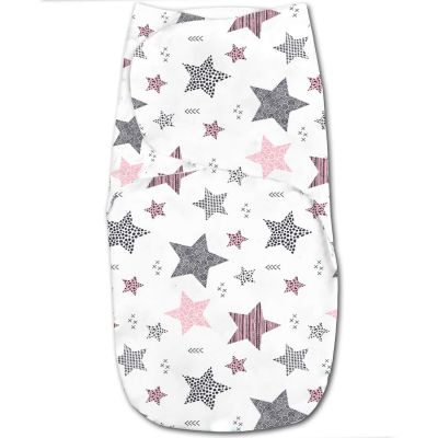 Sistem de infasat  dublu cu interior din flanel 0-3 luni Kidizi All Pink Stars
