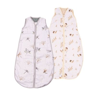 Set 2 saci de dormit copii de vara din muselina Kidizi Dragonfly Birdy 90 cm, 100% bumbac, 6-24 luni 0.5 TOG