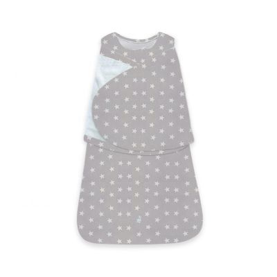Sac de dormit bebelusi cu sistem de infasare Kidizi Grey Stars, 70 cm