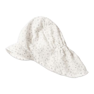 Sapca pentru copii din muselina cu cozoroc si protectie gat Kidizi Maitre Tiny Hearts Gray 1-3 ani