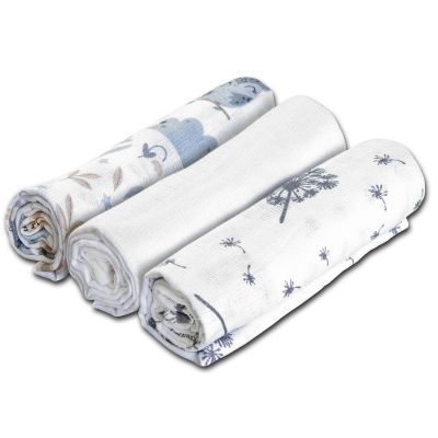 Set 3 paturici muselina 78x78 cm Kidizi Forest Friends, 100% bumbac