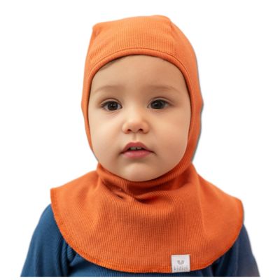 Cagula copii reglabila din bumbac certificat, Kidizi orange 6-18 luni