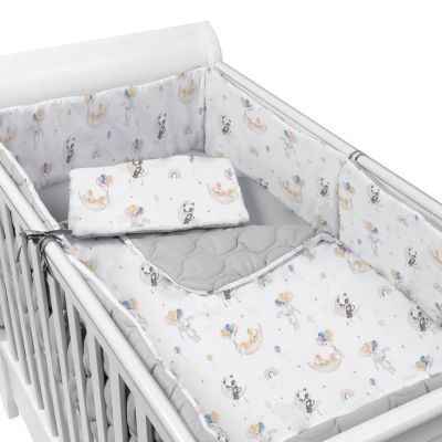 Set lenjerie matlasata 5 piese Kidizi Sweet Dreams, include perna, plapumioara, aparatoare si cearceaf