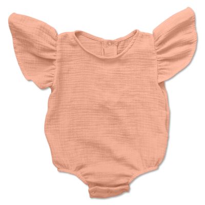 Body bebelusi din muselina cu volanase Kidizi Irma salmon 3-6 luni