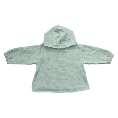 Bluza copii din muselina cu maneca lunga si gluga Kidizi Amos mint 2-3 ani