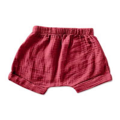 Pantaloni scurti din muselina dubla Kidizi Zuma 3-6 luni chilli