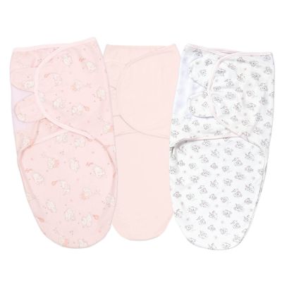Set 3 sisteme de infasat reglabil din bumbac 0-3 luni Kidizi All Pink, 100% bumbac, 0.5 TOG