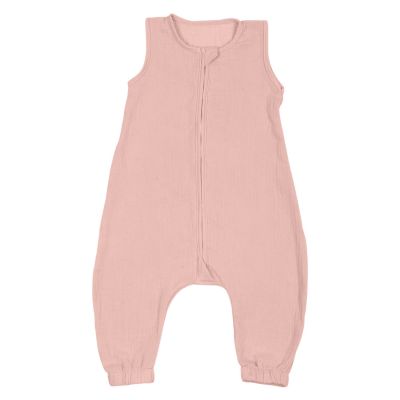 Sac de dormit copii de vara din muselina dubla cu picioare 6-18 luni Kidizi Old Rosa 0.3 tog, bumbac 100%