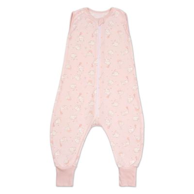 Sac dormit copii de vara din bumbac cu picioare 18-36 luni Kidizi Elefun Pink, 0.5 tog