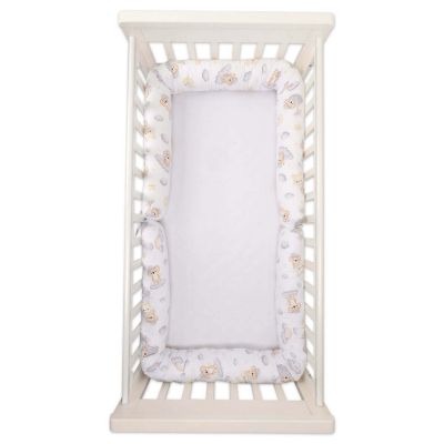 Set 2 aparatori laterale multifunctionale tip rulou pentru patut 120x60 cm Kidizi Koala Dreams, husa detasabila, diametru 10 cm