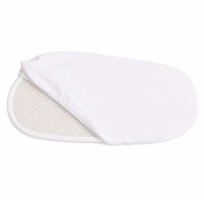 Set cearceaf si topper saltea antisufocare si antitranspiratie pentru landou Kidizi 3D AirFlow, cearceaf din muselina bumbac 100%