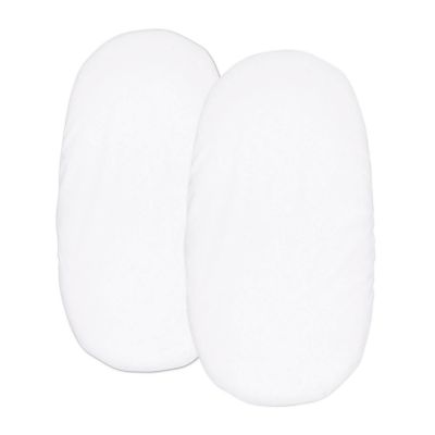 Set 2 cearceafuri din bumbac cu elastic roata pentru landou sau cosulet de rachita Kidizi Alb