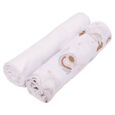 Set 2 paturici de vara din muselina 110x110 cm Kidizi Ducky, 100% bumbac