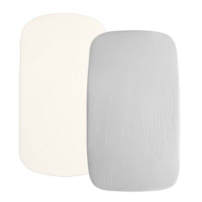 Set 2 cearceafuri din muselina cu elastic roata pentru patut cosleeper 90x50 cm Kidizi grey, bumbac 100%