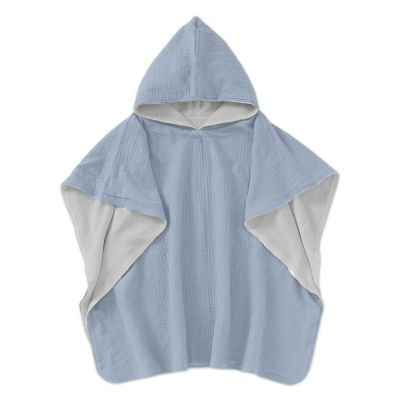 Prosop plaja - Poncho copii din muselina dubla si frotir Kidizi 2-5 ani Jeans