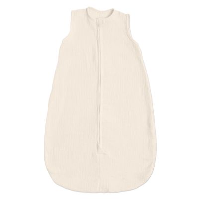 Sac de dormit de vara pentru copii din muselina dubla 0-6 luni Kidizi ivory, bumbac 100%, 0.3 tog