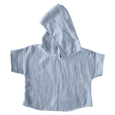 Bluza din muselina cu maneca scurta si gluga Kidizi Aris jeans 1-2 ani