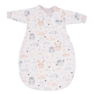 Sac de dormit copii cu maneci 0-3 luni Kidizi Forest Friends, 1 tog, bumbac 100%, pentru toamna/iarna