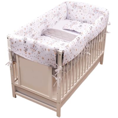 Lenjerie patut Maxi cu aparatori laterale matlasate pentru pat 120x60 cm Kidizi Circus