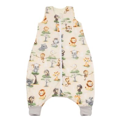 Sac de dormit cu picioare pentru copii 6-18 luni Kidizi Baby Animals 0.5 tog, mansete transformabile in soseta