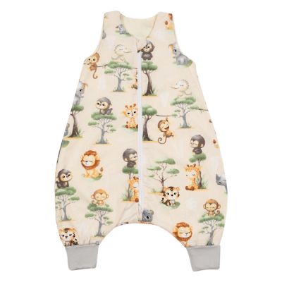 Sac de dormit cu picioare pentru copii 6-18 luni Kidizi Baby Animals 0.5 tog, mansete transformabile in soseta
