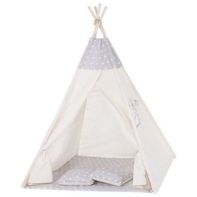 Cort copii stil indian Teepee Grey Stars XXL