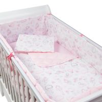 Set lenjerie matlasata 5 piese Kidizi Fairy Clouds, include perna, plapumioara, aparatoare si cearceaf