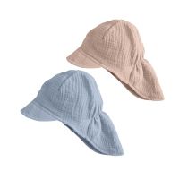 Set 2 sepci din muselina dubla Kidizi Maitre 1-3 ani, jeans-natur