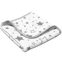 Paturica dubla de muselina 78x78 cm Kidizi Galaxy Grey, 100% bumbac
