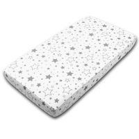 Cearceaf din bumbac cu elastic roata pentru patut 120x60 cm Kidizi Galaxy Grey