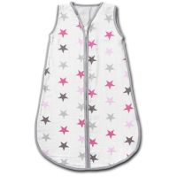 Sac de dormit copii de vara din muselina Kidizi Pink Stars 70 cm