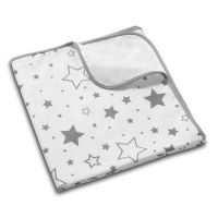 Aleza impermeabila bebelusi refolosibila 110x78 cm Kidizi Galaxy Grey, strat superior din bumbac