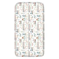 Cearceaf din bumbac cu elastic roata pentru patut 120x60 cm Kidizi Choo Choo