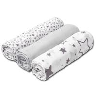 Set 3 paturici muselina 78x78 cm Kidizi All Grey, 100% bumbac