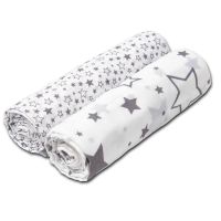 Set 2 paturici muselina 120x120 cm Kidizi Galaxy Grey, 100% bumbac