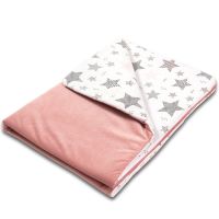 Paturica moale cu doua fete 100x78 cm Kidizi Velvet All Pink Stars