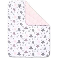 Paturica matlasata cu doua fete 100x78 cm Kidizi Pink Stars