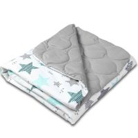 Paturica matlasata cu doua fete 100x78 cm Kidizi All Mint Stars