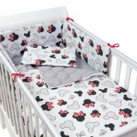 Set lenjerie matlasata 4 piese Kidizi Minnie, include perna, plapumioara, aparatoare si cearceaf